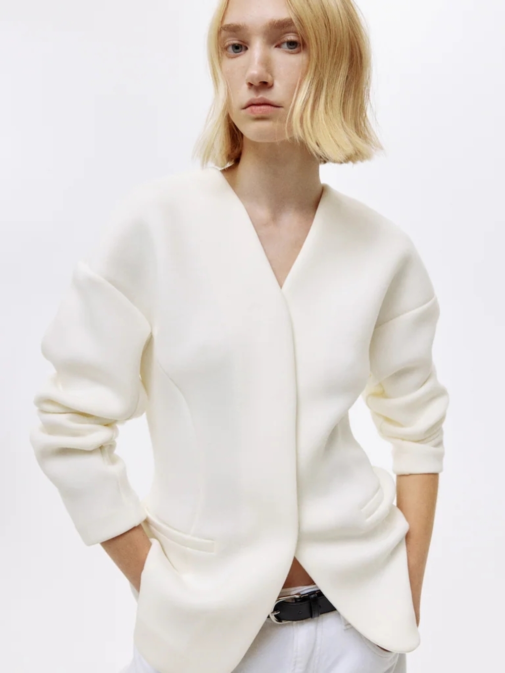H&M L Scuba White Blazer - This Season (2026)